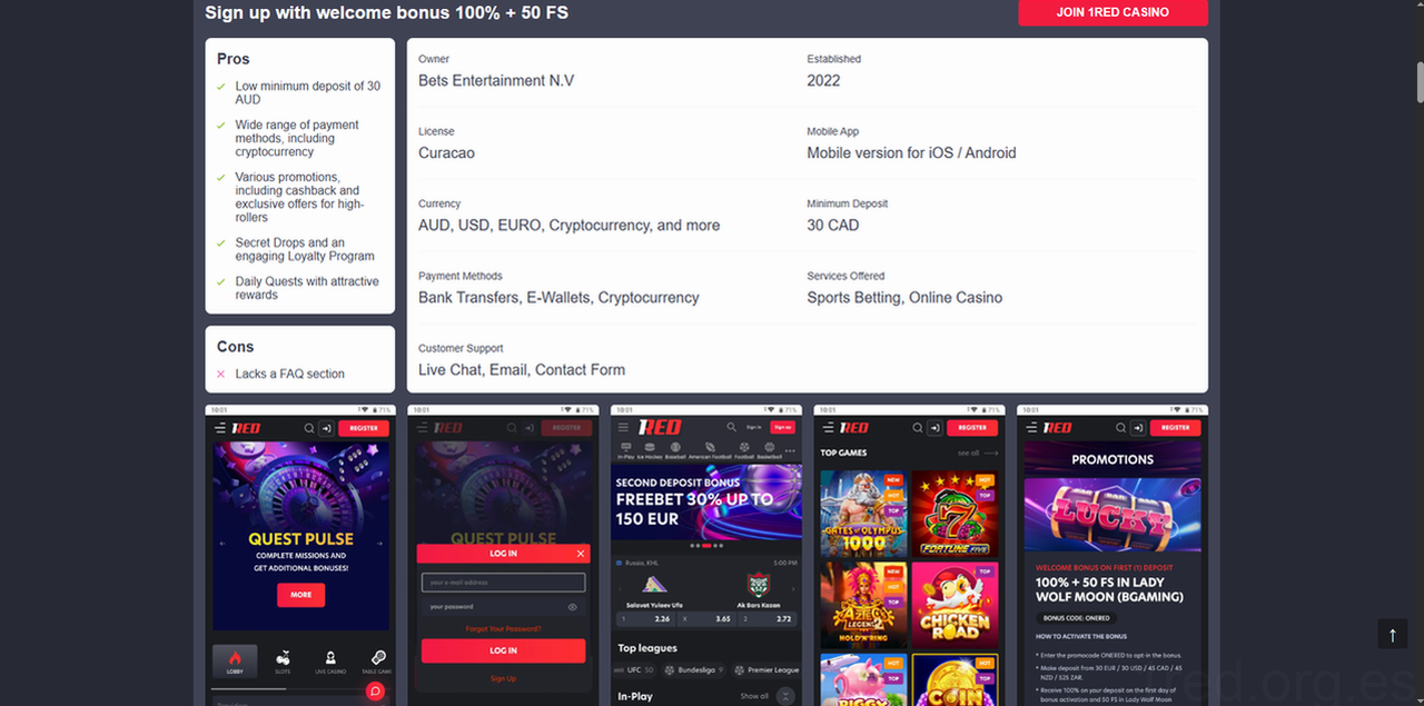 1red Casino Casino